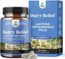 Pillole di intolleranza al lattosio 90 giorni di alimentazione - Enzimi digestivi della lattiera - Pillole per la digestione, Bloating, Gas e Carb Protein - Supplemento di digestione per l'intolleranza al lattosio