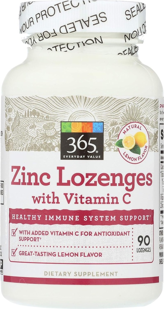 365 da Whole Foods Market, Zinc Lozenge con Vitamina C, 90 ct
