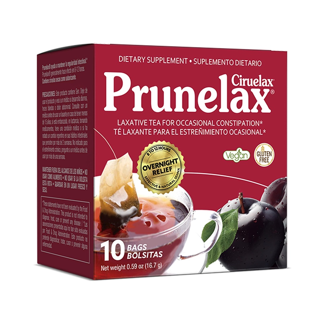 Prunelax Ciruelax Borse di tè lassativi a resistenza regolare - Realizzate con estratti di senna naturali, per costipazione occasionale, estratto di senna - 10 Borse