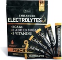 Polvere elettrolitica avanzata (Peach Mango 20pk.) w 0 Zucchero +BCAAs +B-Vitamins Integratore elettrolitico w Potassium Zinc & Magnesio per l'idratazione - Keto Electrolytes