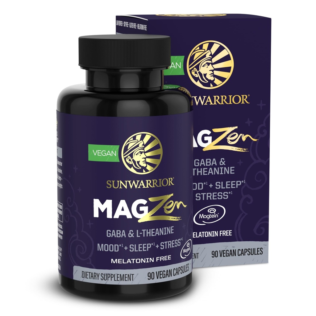 Magnesio Supplemento L-teanina Capsule Mood, Sleep & Stress Support con Magnesio Bisglycinate, L-teanina & GABA promuove il relax, la qualità del sonno & Clarity mentale Vegan & Non-Drowsy 90 capsule