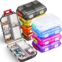 Meekoo 8 Pcs Travel Pill Organizer Pocket Portable Pill Case Daily Container Small Container Medicine Viaggiare con 10 scomparti per Purse Fish Oil Medicine(Multicolor)