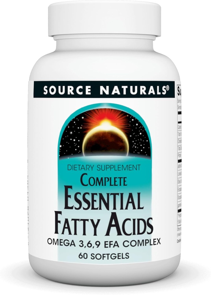 Fonte Naturals Complete Essential Fatty Acids Omega 3,6,9 EFA Complex, 60 Softgels