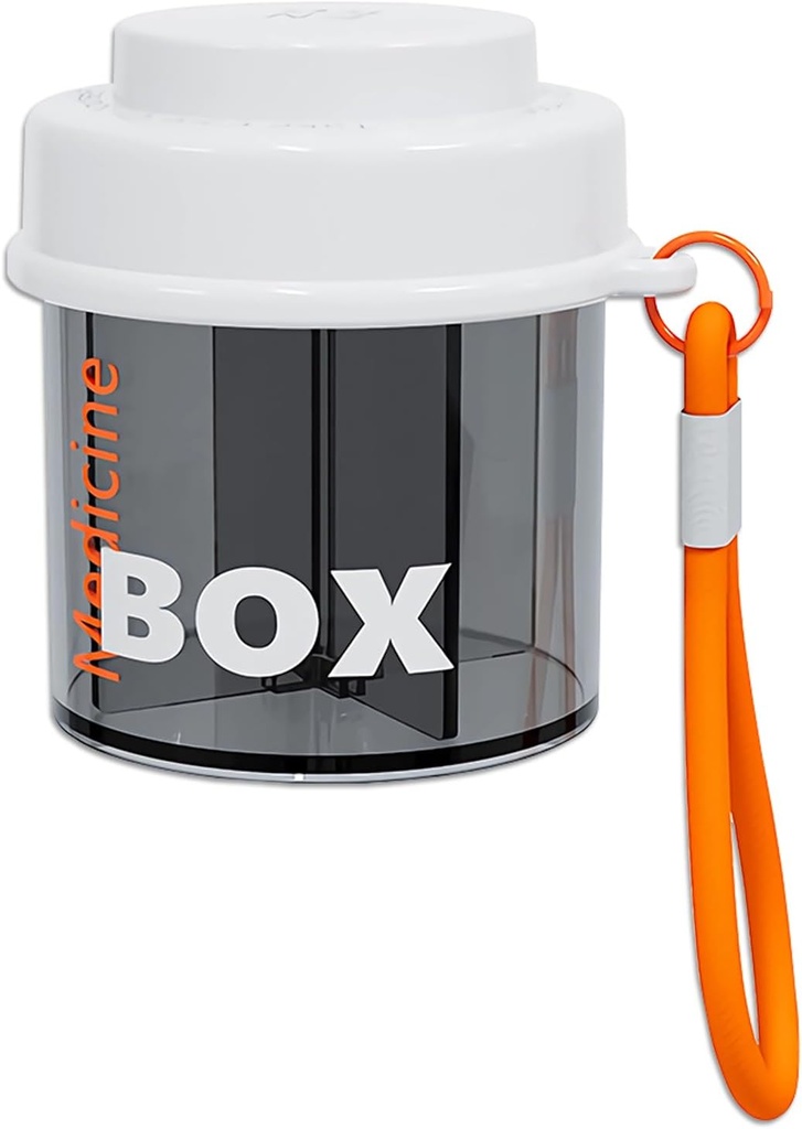 Dispenser Pill,Portable Supplement Organizer Bottiglia con Anti-Mixing e Wide Openings Design for Travel (Orange)