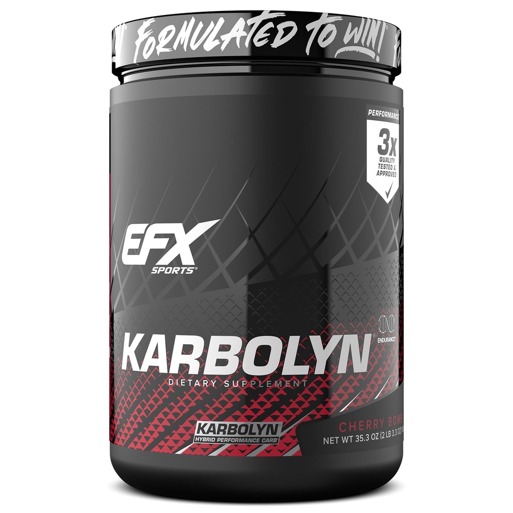 EFX Sports Karbolyn Fuel | Polvere di carboidrati rapida assorbita | Carb Load, Sustain Energy, Quick Recovery | Stimulant Free | 19 Servings (Cherry Bomb)