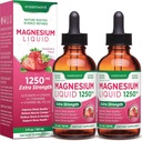 Magnesio glicinato e Citrato Supplemento liquido: con vitamina D3, K2, B6 & L-teanina, per il rilassamento muscolare, il supporto sonno &amp; benessere generale delle donne - 120mL