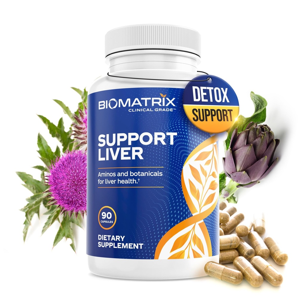 BioMatrix Liver Cleanse Detox & Repair, Carcioke Extract Liver Health Formula, Liver Supplement with Milk Thistle, Taurine, Methionine | 1+ Mese di alimentazione per uomini e donne