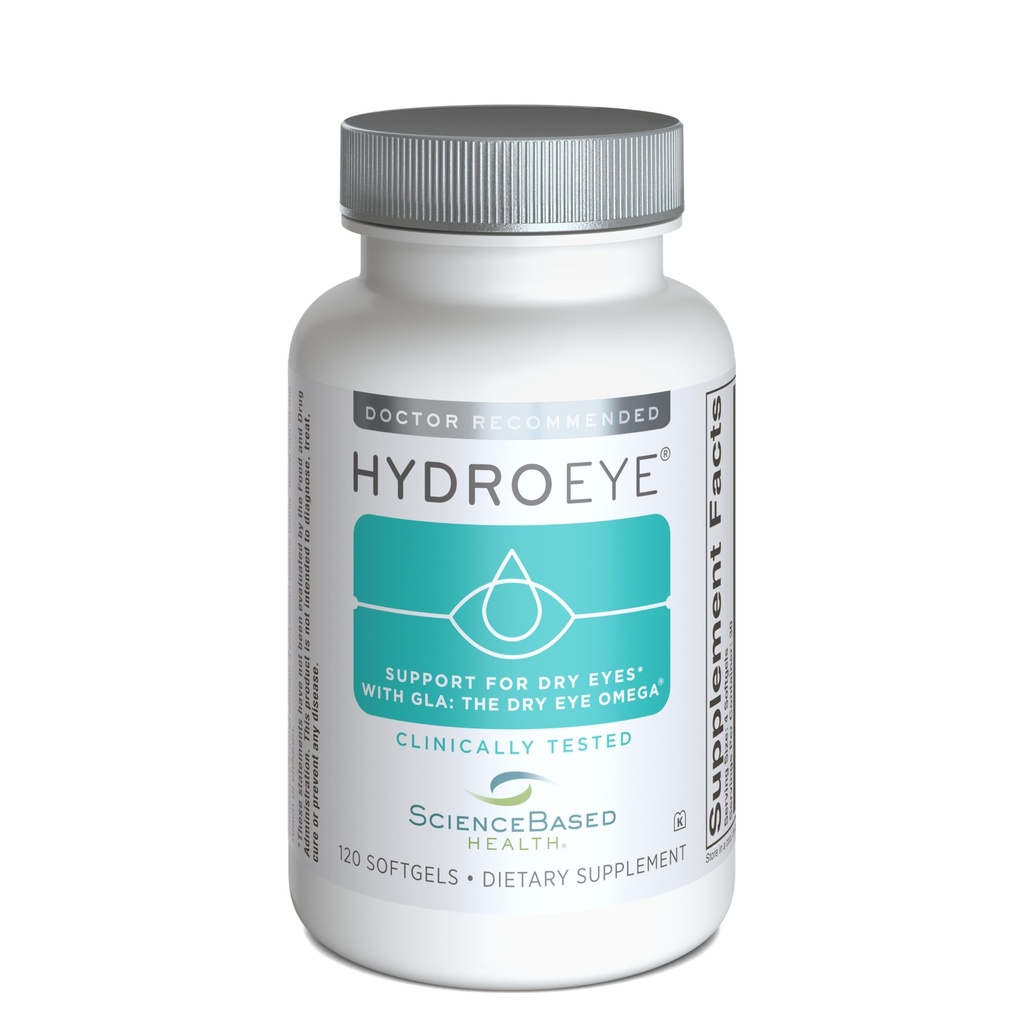 ScienceBased Health HydroEye Dry Eye Supplement – Formula clinicamente testata con GLA, EPA e DHA – Eye Comfort & Tear Film Support – 120 Softgels