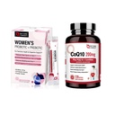 NATURA TARGET Probiotici Polvere supplemento per le donne & CoQ10-200mg con PQQ L-Carnitina & Omega-3s ad alto assorbimento