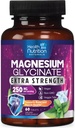 Magnesio Glycinate 250mg - Magnesio 100% Chelato per Max Absorption - Supporto Sonno, Muscolo, Nervi, Bone & Heart Health Support, Miglior Mag Supplemento, Vegan Non-GMO, 3° Partito Testato - 60 compresse