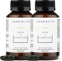 JSHealth Vitamins Skin and Digestion Formula Vitamins | Clear Skin Supplement with Zinc for Acne | Integratori di acne per pelle sana chiara | Trattamento di acne per adolescenti e adulti | 120 Conte