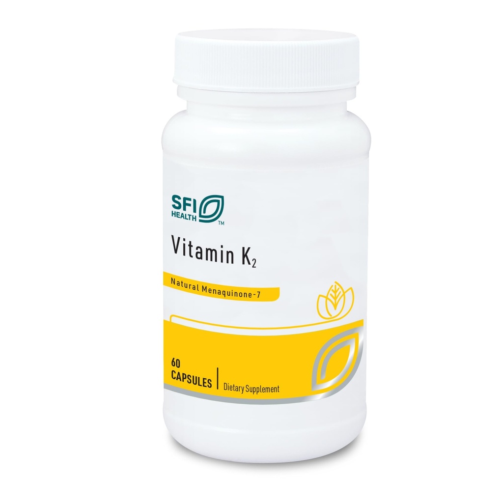Klaire Labs SFI Salute Vitamina K2-50 Micrograms come Menaquinone-7 MK-7, No Soia, Glutine o Latticini (60 capsule)
