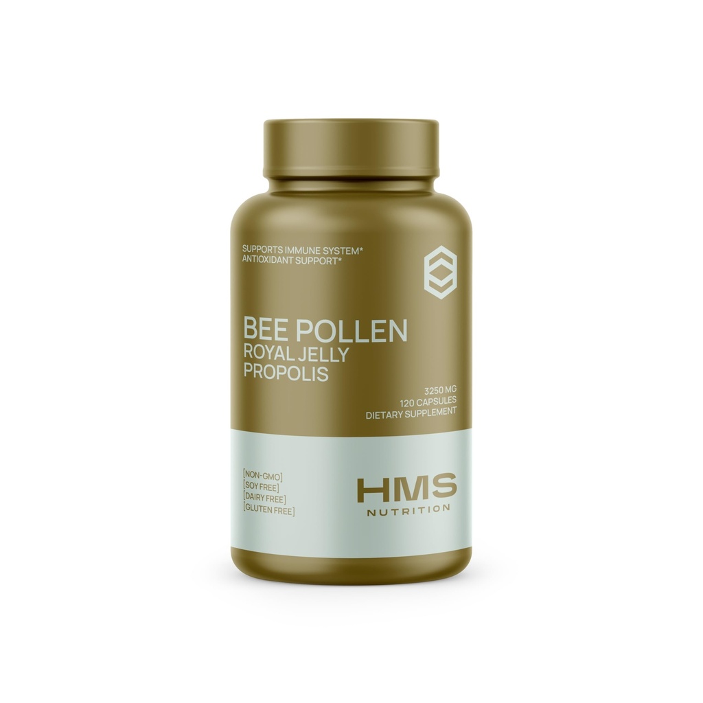 Premium Bee Polline Integratore alimentare giornaliero - Include Propolis & Royal Jelly - 3250 mg Non OGM, 120 capsule vegetariane - 30 giorni di alimentazione