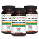 Pure Nutrition Ultra Calcium 1000mg con VIT D3 + K2 | 270 Tabs (90 X Confezione da 3) | Supplemento Calcium altamente assorbibile con Calcium Citrate Malate, VIT D3, K2, Moringa Oleifera, Magnesio e Zinco.