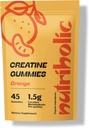 Creatina Monoidrato Gummies per Uomini e Donne - Facile da Digerire, Vegan, Senza Glutine, Non OGM, 1.5g di Creatina per Gomma - 45ct (45 Conte, Arancione)