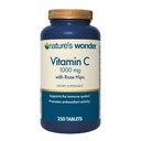 Vitamina di Meravigliosa della Natura C 1000 mg con Rose Hips Tablets per la Salute Immune, 250 Serve, 250 conteggio