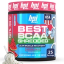 BPI Sports Best BCAA Shredded - Caffeina Free Thermogenic Recovery Drink, Lean Muscle Building BCAA Polvere per le donne e gli uomini, Preworkout BCAAs Aminoacidi Bere- Watermelon ICE - 25 Serve