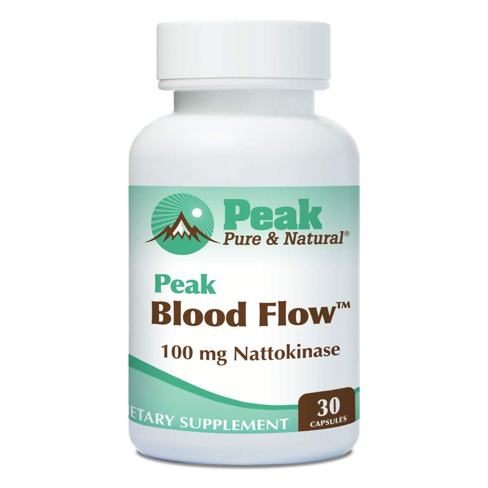 Peak Pure & Natural Peak Blood Flow - Integratore di Nattokinase - Integratori di Circolazione Sanita per Adulti | 100mg - 30 Capsule