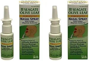 Spruzzo nasale della foglia d'oliva omeopatico 1 oz Bottiglia, 2 confezione, 1 Fl Oz (Pack of 2)