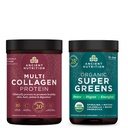 Antica Nutrition SuperGreens Organic Polvere, 25 Serve + Multi Collagen Protein Polvere, non aromatizzata, 45 Serve
