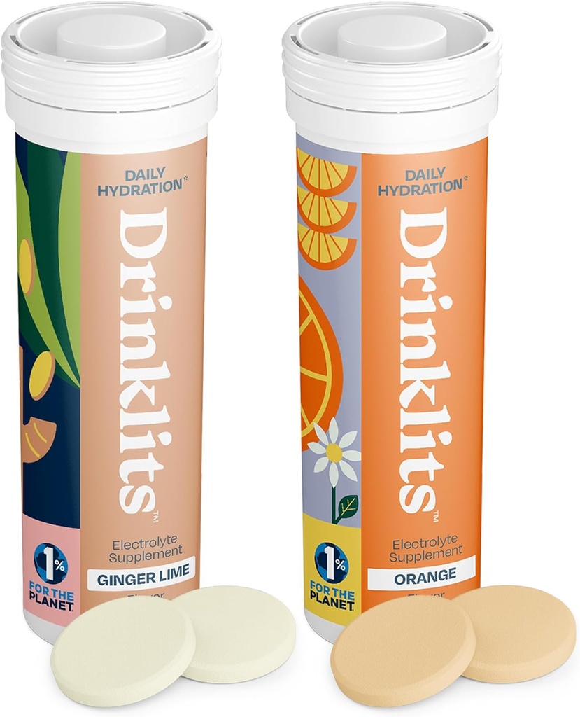 Compresse di idratazione - Elettroliti e vitamine | Ginger-Lime e Arancione - 2 Pack (20 Serve)