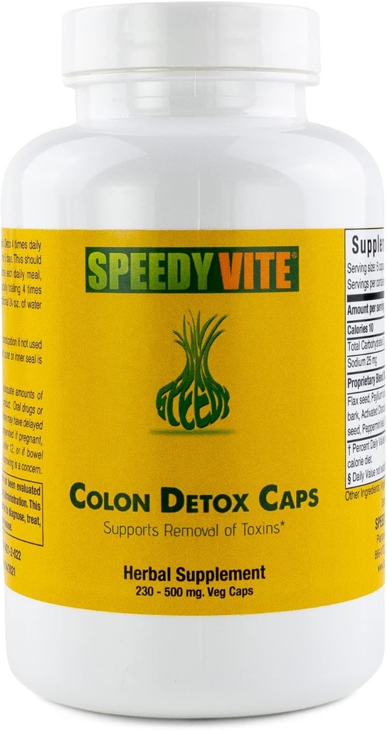 Colon Detox supporta la rimozione naturale delle tossine* Organico, carbone Psyllium Seed & Husk Flax Seed Apple Fiber/Pectin Slippery Elm Fennel- Polvere in 230 tappi di Veg