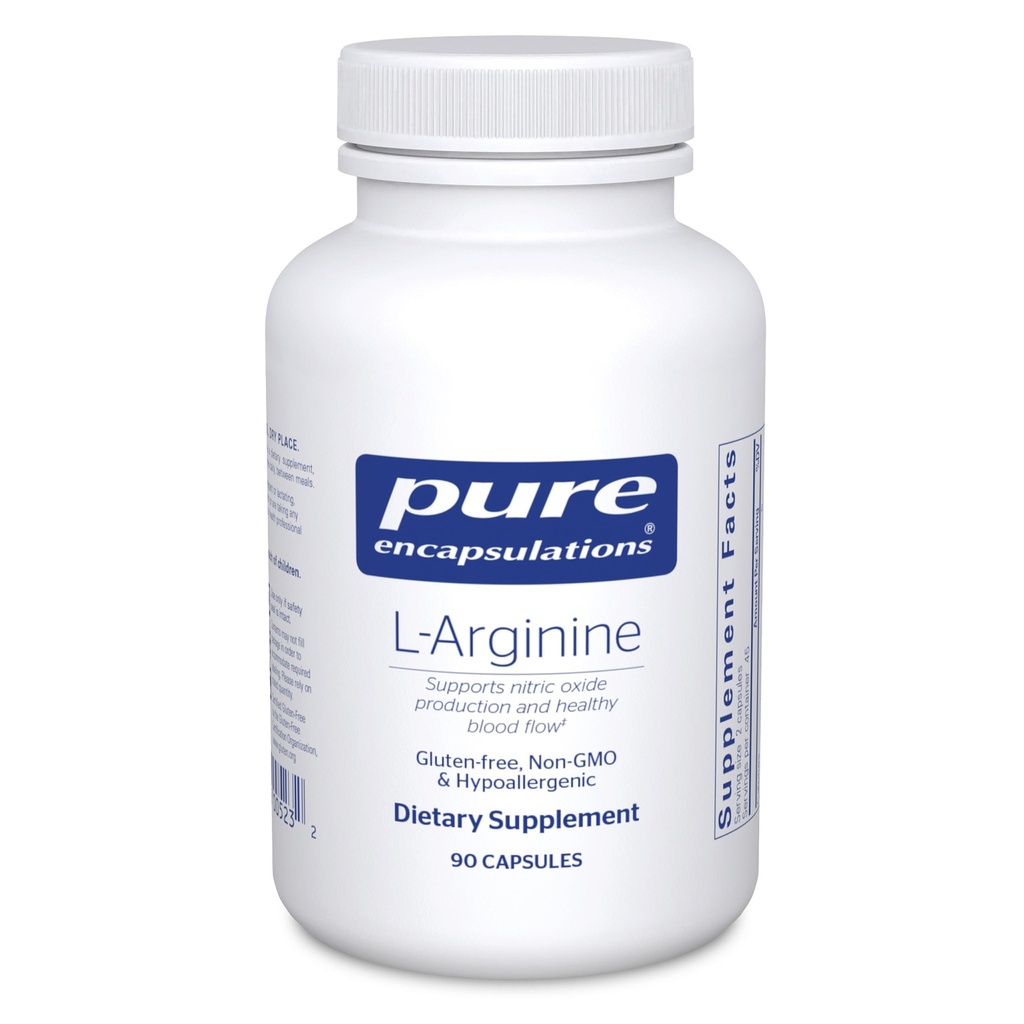 Pure Encapsulations L-Arginina - 1.400 mg - Support Nitric Oxide Production - Heart Health & Blood Flow - Gluten Free & Non-GMO - 90 capsule