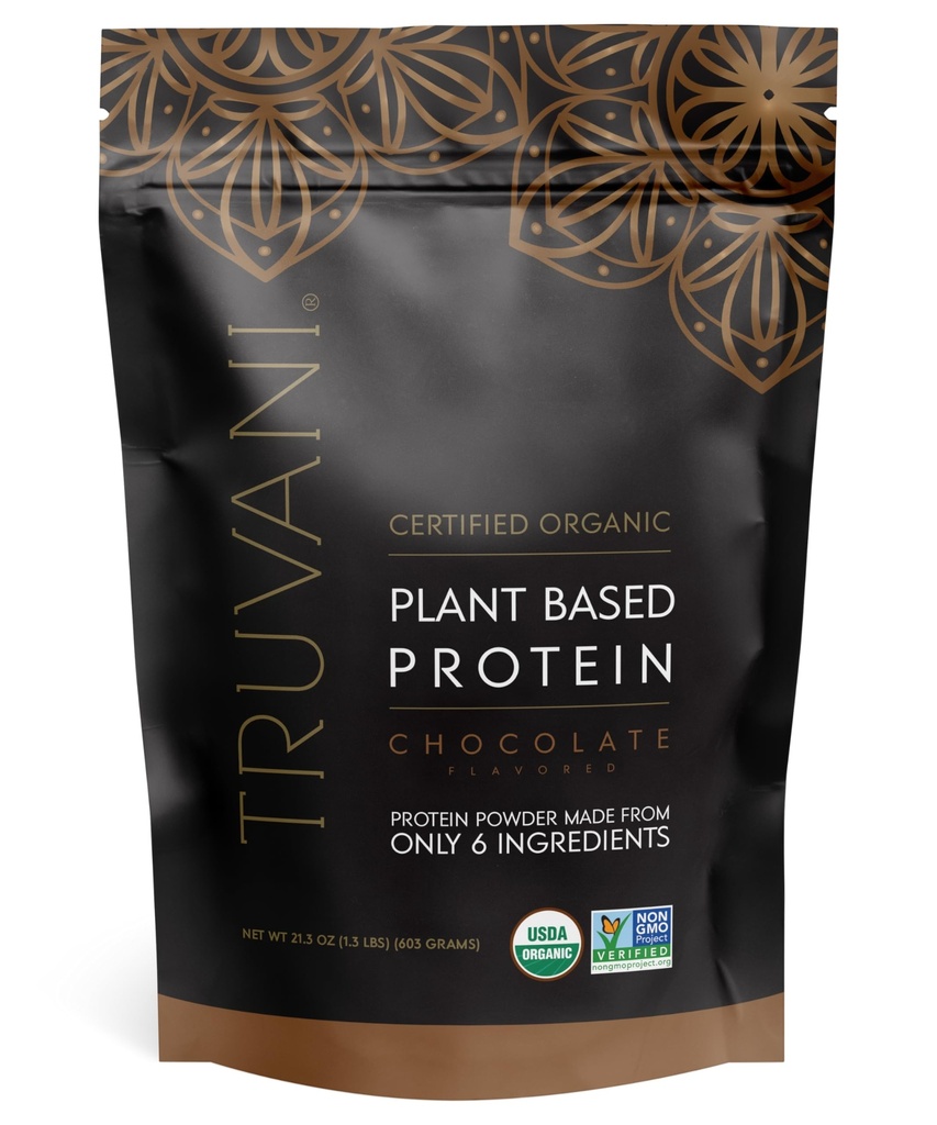 Truvani Vegan Pea Protein Powder | Chocolate | 20g Organic Plant Based Protein | 18 Servings | Keto | Gluten & Dairy Free | Low Carb | No Aggiunto Sugar