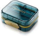 Portable Travel Pill Organizer con 7 scomparti - Perfect Weekly Pill Case Impermeabile Pill Box per Vitamine e Medicina Quotidiano, Small Pill Container per Pocket Purse (Blue)
