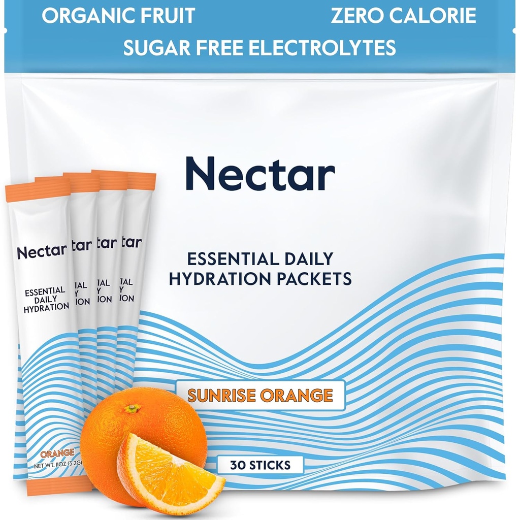 Imballaggio di idratazione del nettare - Imballaggio della polvere di elettroliti - nessun zucchero o calorie - Polvere di elettroliti giornalieri liquidi di frutta organica di IV per il sollievo di disidratazione e la riidratazione rapida (confezione 30)