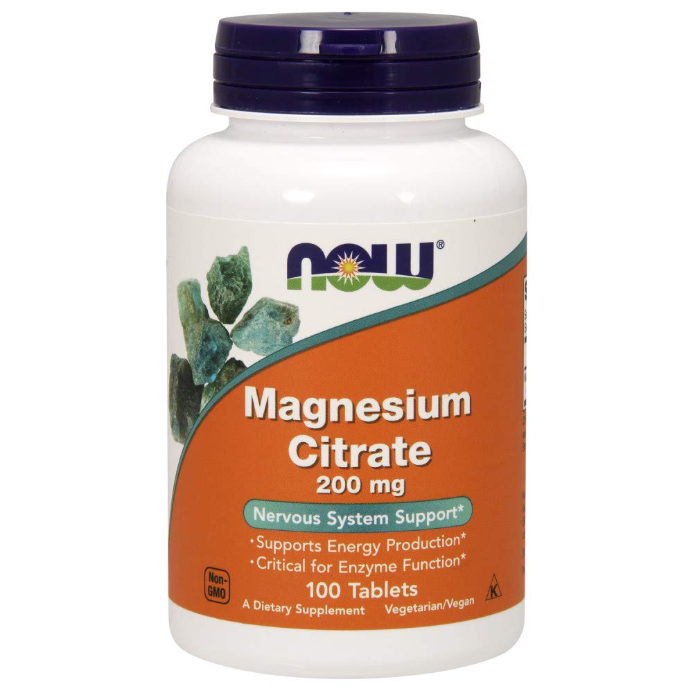 NOW Citrato di magnesio Citrato 200 mg Tabs, 100 Conte (Pacchetto di 1)
