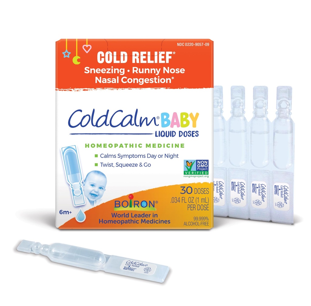 Boiron ColdCalm Baby Gocce monouso per il sollievo da sintomi freddi di starnuti, Runny Nose e Congestione nasale - Dosi liquide sterili e non dosi - 30 Conte