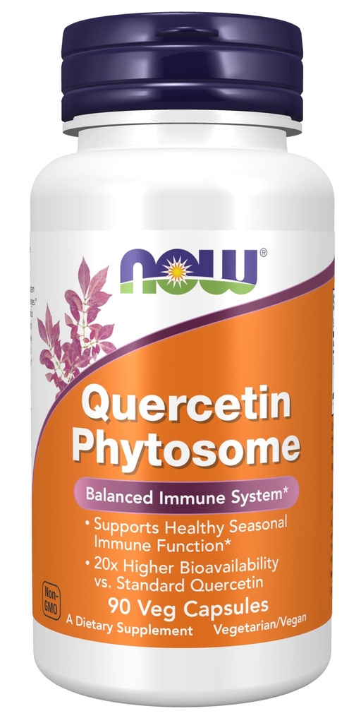 NOW integratori alimentari, Quercetin Phytosome 250mg, sistema immunitario bilanciato, 90 Vcaps