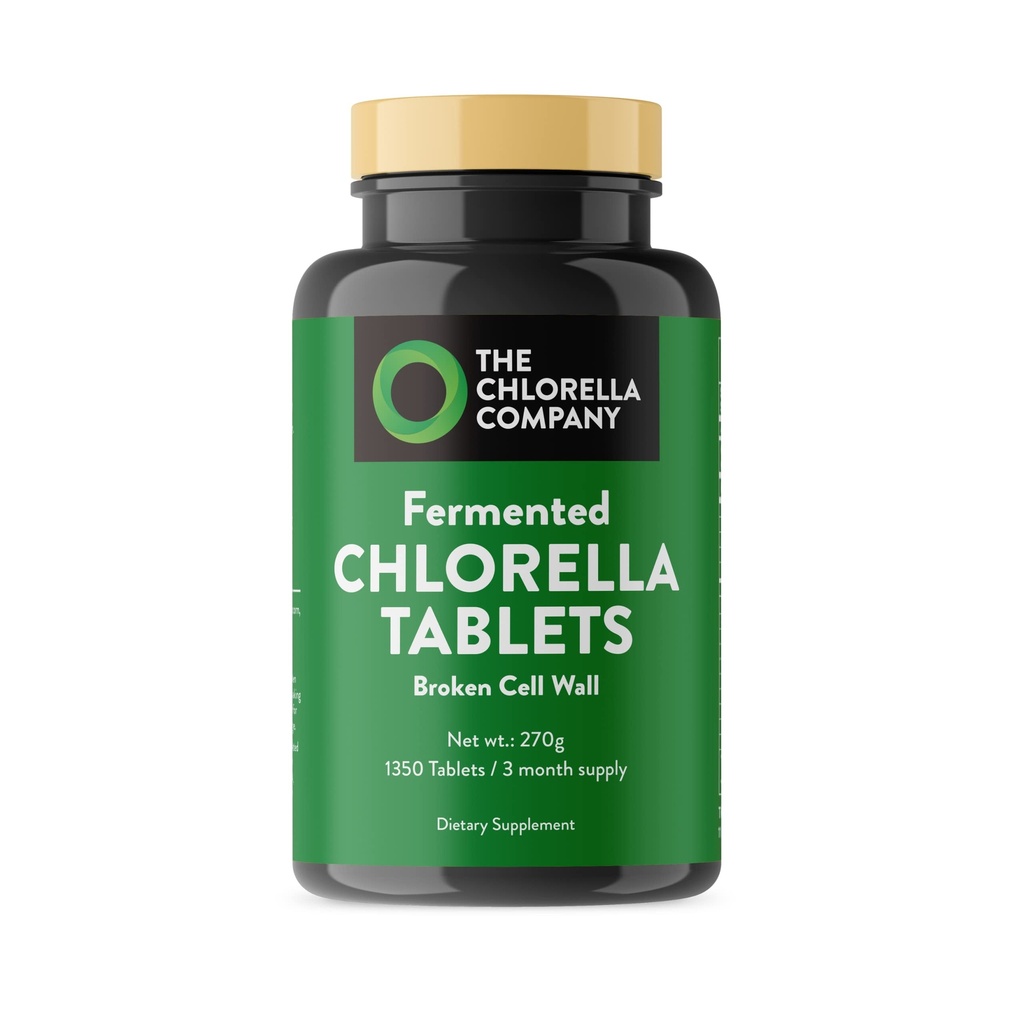 Compresse clorella fermentate, clorofilla, Superfood verde, Algae Supplemento, Metal Detox pesante, Supporto immunitario, Muro cellulare rotto, 1350 compresse, Non OGM, Vegan