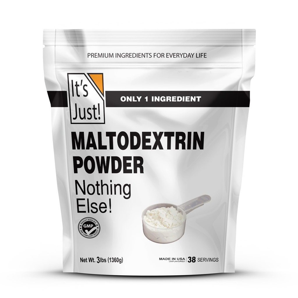E 'solo! - Polvere di Gainer di massa, 100% Maltodextrin (Carboidrati Complessi), Energia Sostenuta, Assorbimento Rapido, Non OGM, facilmente Aggiungere a qualsiasi Shake Proteine, 3lbs / 38 Servings
