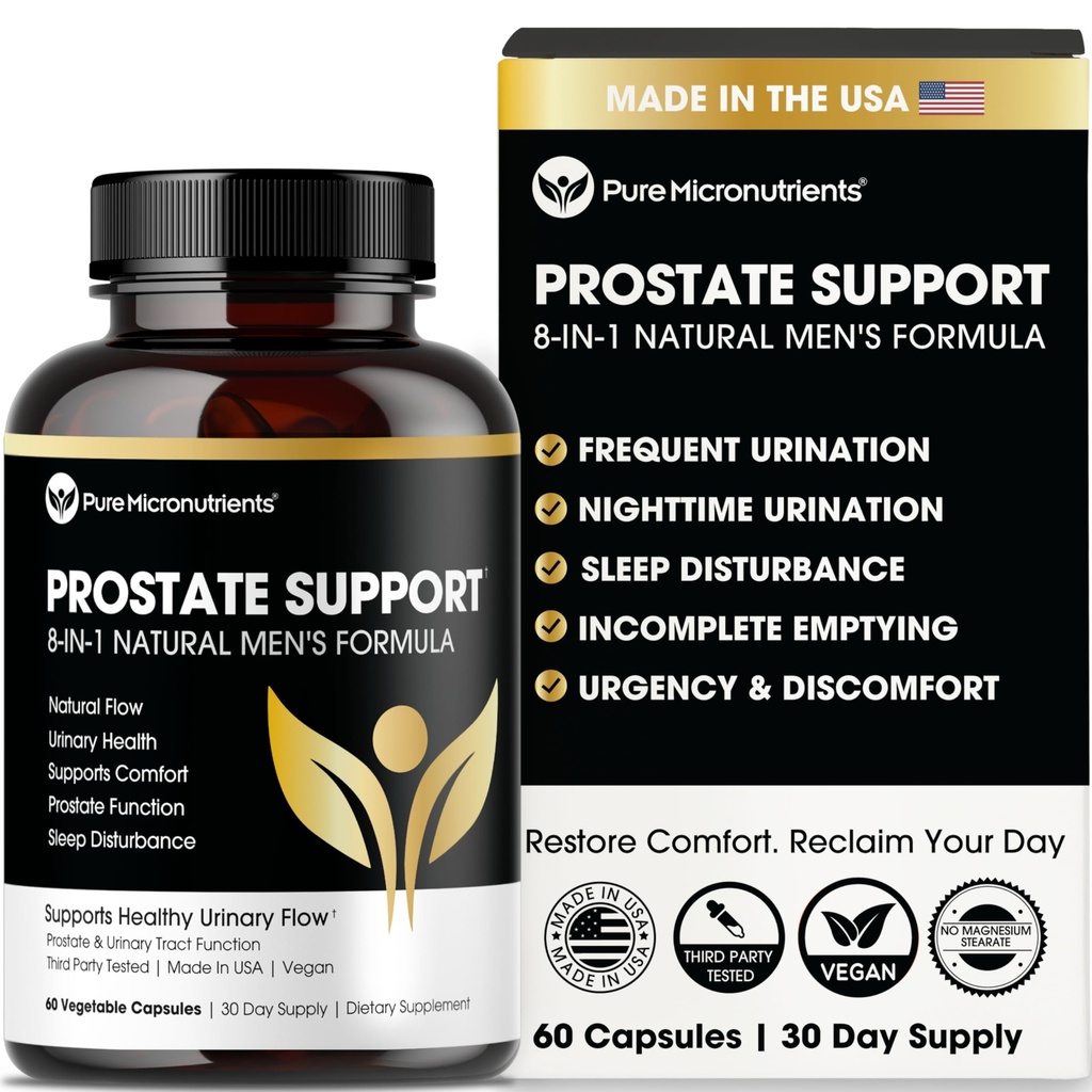 Pure Micronutrients Advanced Prostate Health Supplement - Saw Palmetto, Beta-Sitosterol, Sting Nettle Root, & Lycopene - Controllo della vescica e Integratori di supporto urinario per gli uomini