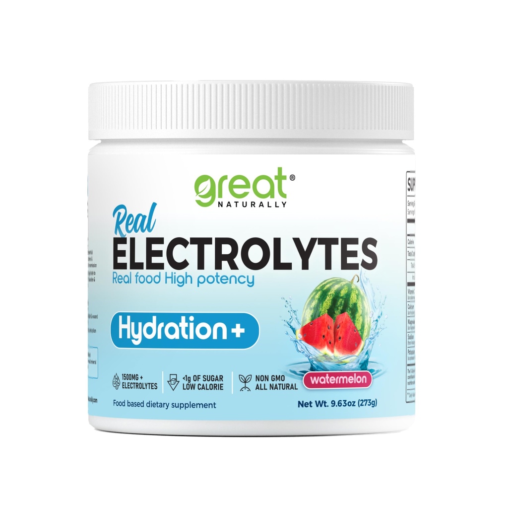Idratazione della polvere degli elettroliti | Elevata potenza alimentare reale | Watermelon 30 Serve | Polvere di elettrolito ad alta potenza | Miscela di bevanda di idratazione | Integratore elettrolitico con calcio di potassio Magnesio