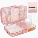 FYY organizzatore di pillole settimanali con etichette,8 scomparti Travel Daily Pill Case Airtight Moistureproof Large Pill Box per tenere vitamine, olio di pesce, integratori, cotone Swab e Bandages-Pink