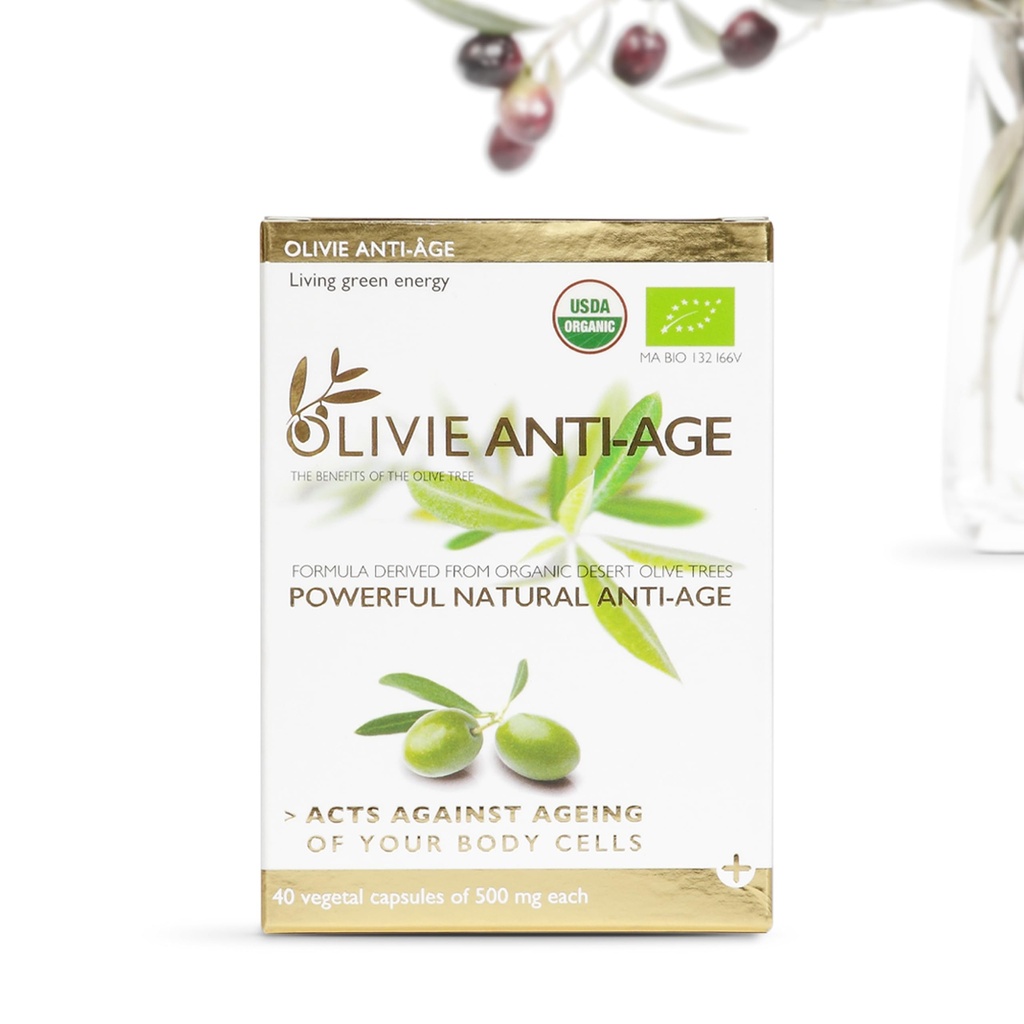 Olivie Anti Age Organic Olive Leaf Extract with Hydroxytyrosol, 40 Capsules | 5,500X Richer In Polyphenols Than Regular EVOO, Olive Leaf Extract Supplement With Oleuropein & Antioxidant Support