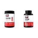 Force Factor Creatine Powder 60 Servings and Caffeine Tablets 100 compresse - Creatina per guadagno muscolare e caffeina per energia