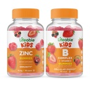 Bambini di zinco vitali + B Complex Bambini, Gummies Bundle - Grande degustazione, Supplemento di vitamina, Senza glutine, OGM libero, pancia masticabile