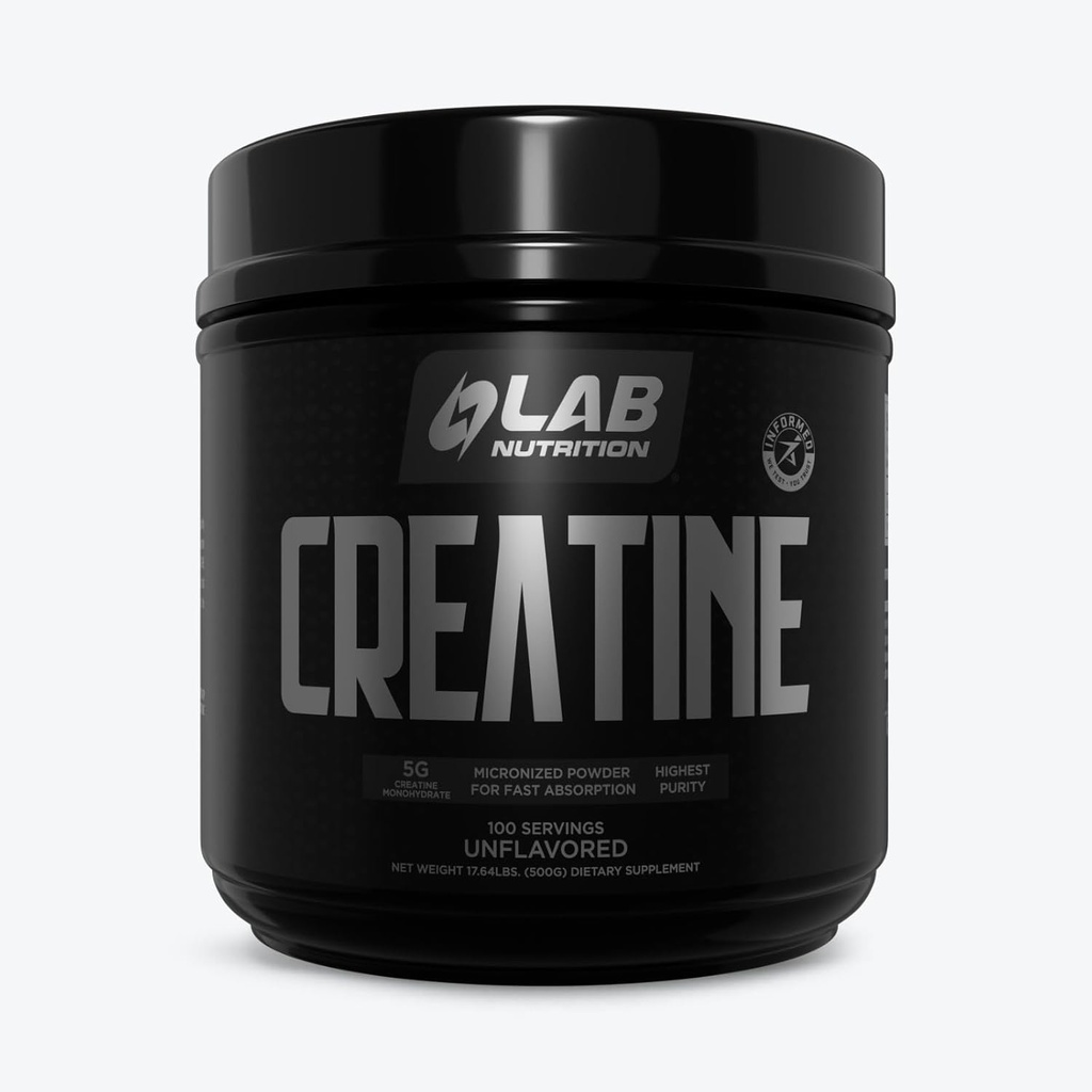 Polvere micronizzata di creatina di laboratorio 500G, 5000mg per Serv (5g) Keto Friendly, Monoidrato di creatina micronizzata, 100 Serve, 17.64 once, non aromaed
