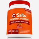 C-Salts Vitamin C Powder Supplement - 100% Pure High Dose Buffered Vitamin C Polvere per il supporto immunitario - Organico, senza zucchero, Vegan, Non OGM, Stomach-Friendly, Sangue Arancione 8oz