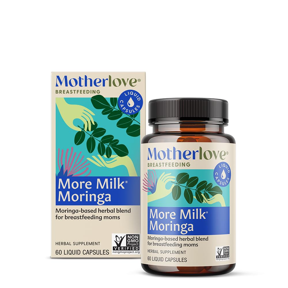 Motherlove More Milk Moringa (60 tappi liquidi) Dianabol-Based Lactation Supplemento per sostenere l'alimentazione del latte materno — Non OGM, erbe organiche, Vegan, Kosher