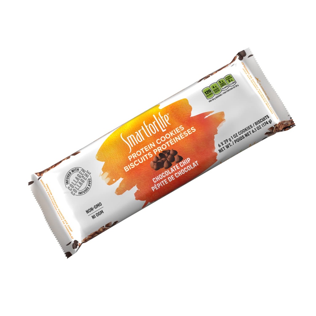 Smart for Life Chocolate Chip Protein Cookies - High Protein Cookie Diet - 6 Count - Meal Sostituzione - On-the-Go Snack - Low Sugar Low Calories Super High Fiber Cookies - Protein Snack