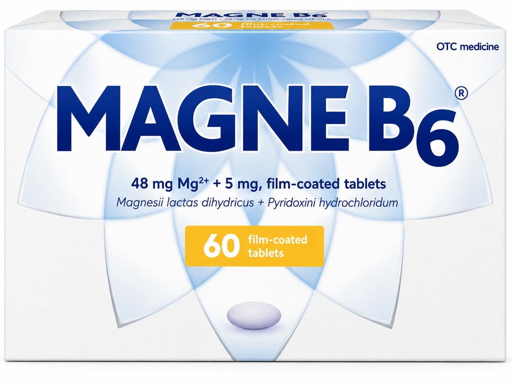 Sanofi Magne B6 Magnesio e Piridoxina Tabelle rivestite, 60 Conte