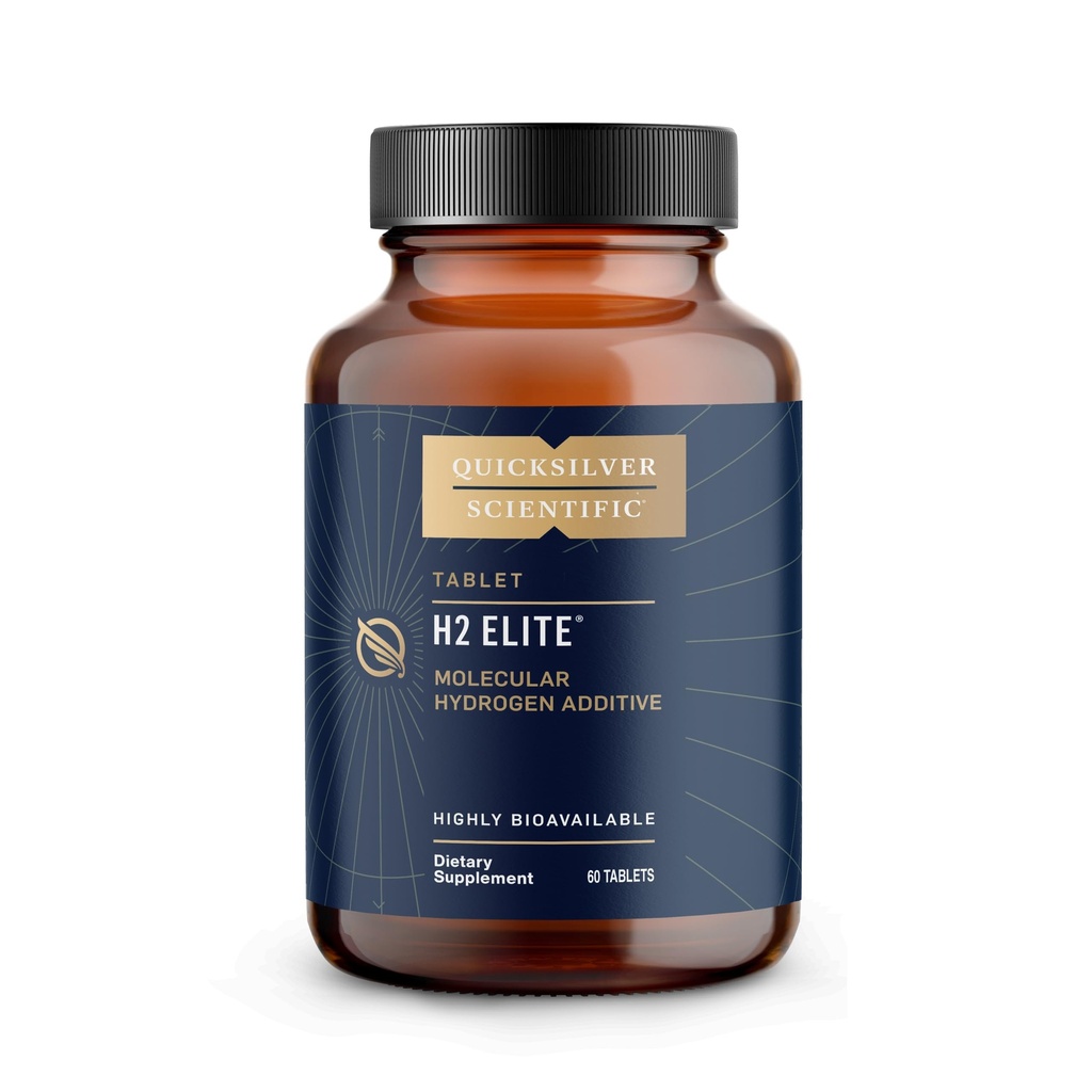Quicksilver Scientific H2 Elite - Idrogeno molecolare per l'energia + supporto al metabolismo, Tablet per acqua Perfetto per contenitori aperti - Magnesio Malate Drink Additivo (60 compresse di idrogeno molecolare)