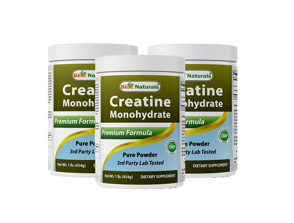 Migliore naturale creatina monoidrato 1 Lb polvere pura (1 LB (pacchetto di 3))