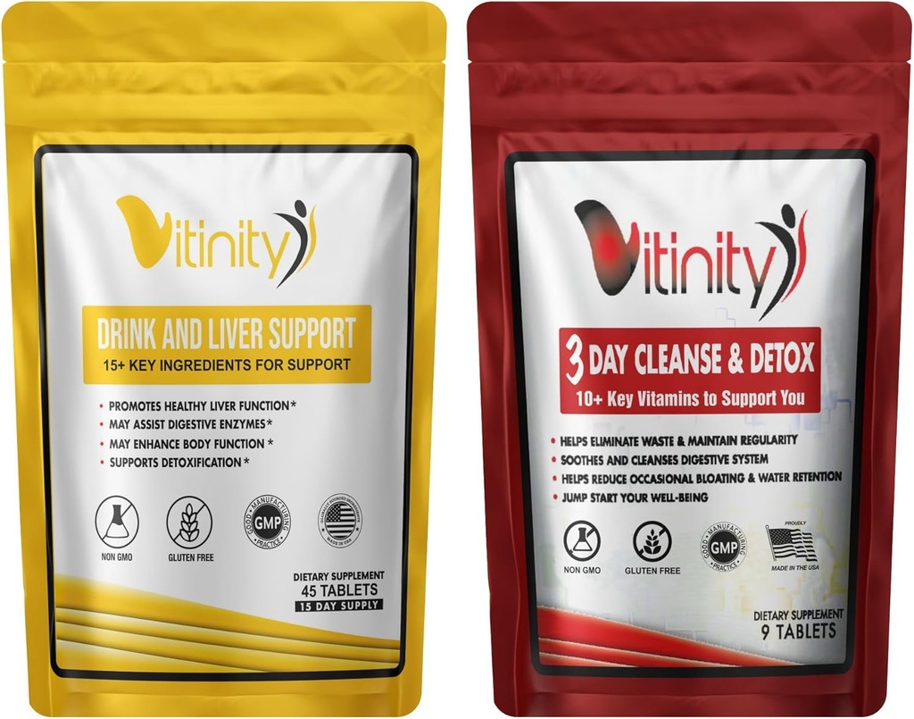Anti-Drink Liver Cleanse Supplements, 25+Key Ingredienti-Craving Support,Liver Health,Kudzu,Milk-Thistle,Santo Basilio,DHM Natural Cleanse,Riduzione radicale,Replenisher 30+9 Tabs(Drink-Cleanse Combo)
