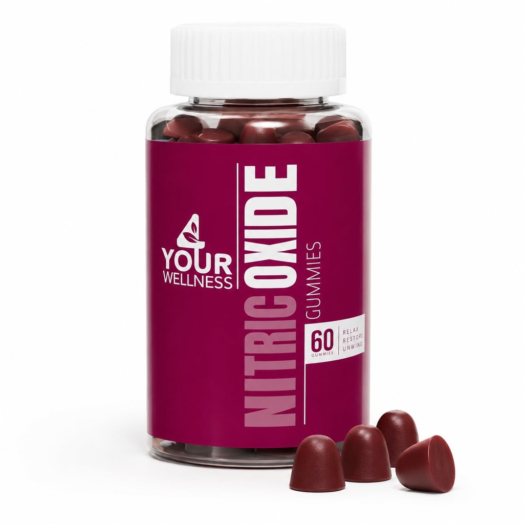 Nitric Oxide Gummies, Boosting Nitric Oxide Production and Blood Pressure, Realizzato con estratto di radice di barbabietola è senza glutine, non OGM e Kosher (60 conteggio (pacchetto di 1), bacche miste)